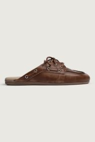 Posa PW49 BOAT LOAFER MULE - BRUSHED SUEDE
