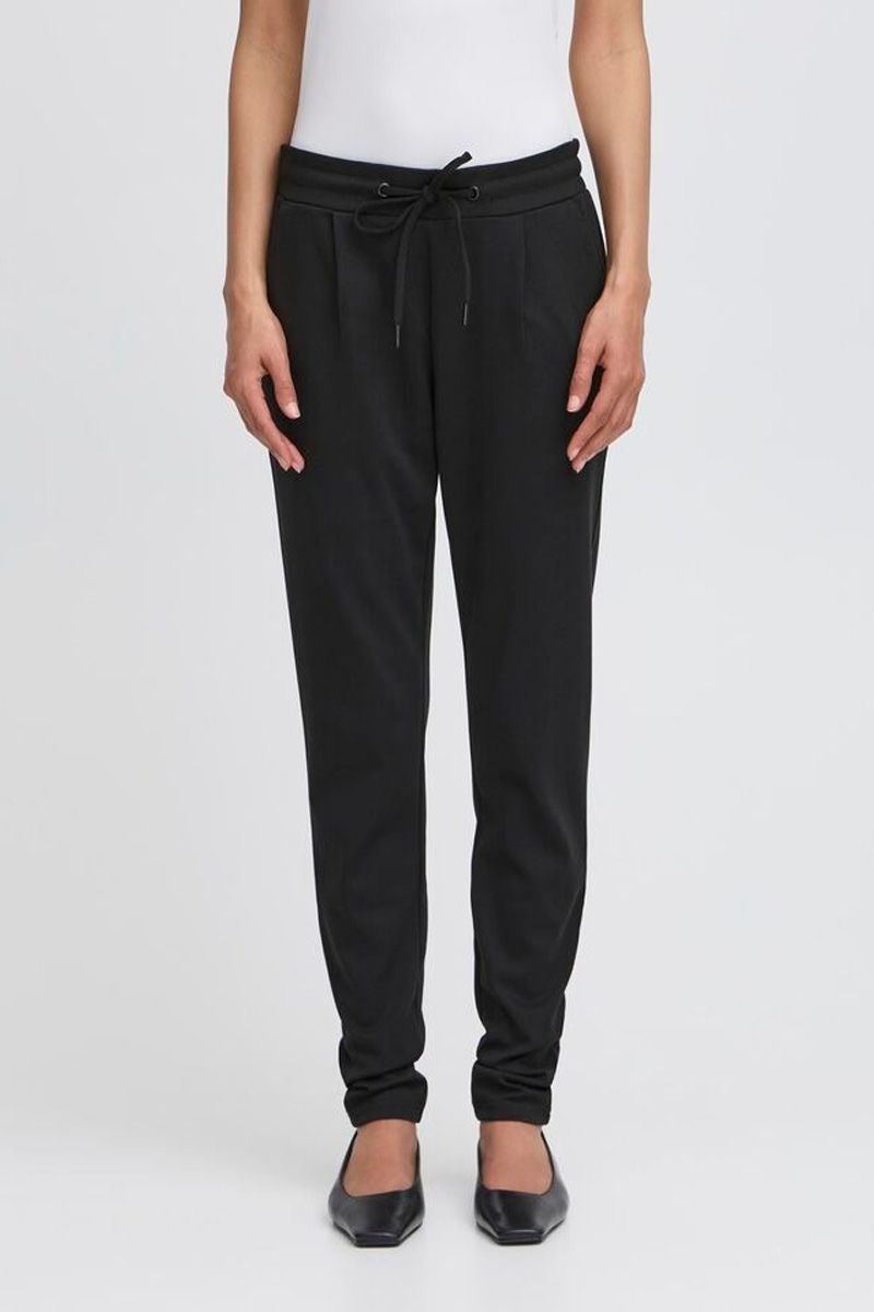 ICHI KATE PRINT - Broek - black heart aop/zwart