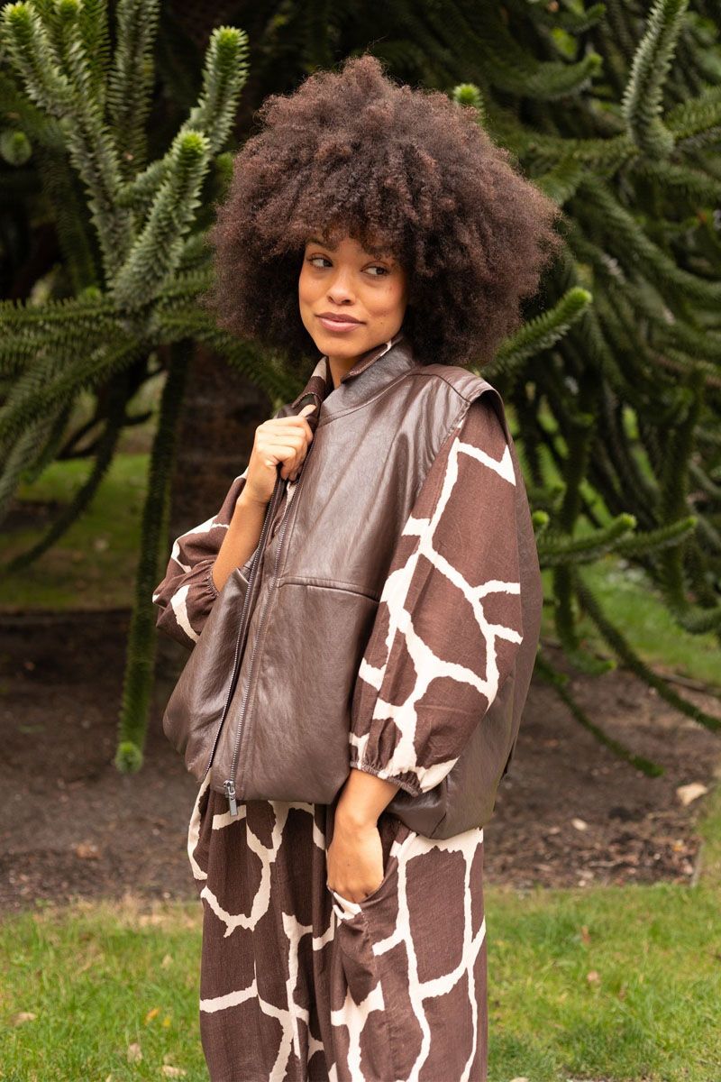 Black rose VEST LOMBO LEATHER